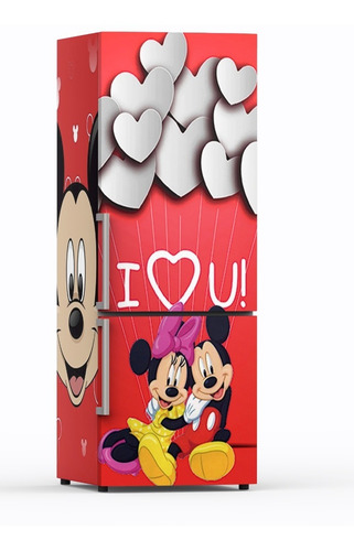 Adesivo Premium Envelope De Geladeira Mickey E Minnie I Love