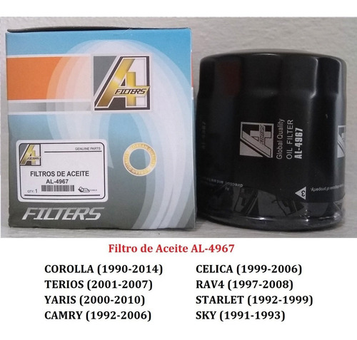 Filtro Aceite Spark Corolla Camry Terios Yaris Qq Geely