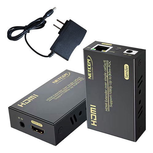 Extensión Hdmi X Rj45 Utp Cat 5/6/7 Hasta 30 Metros Netcom