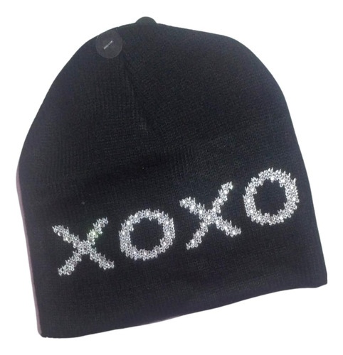 Gorro Tipo Chullo Beanie Xoxo - Negro