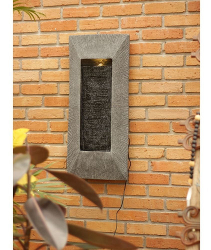 Fonte Da Água Cascata Decorativa Moderna Grande Parede Led Cor Cinza