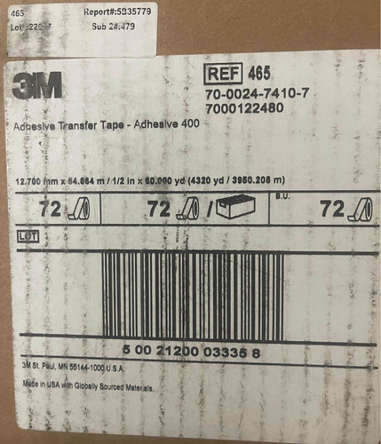 Cinta Transfer 465 3m 1/2 PuLG