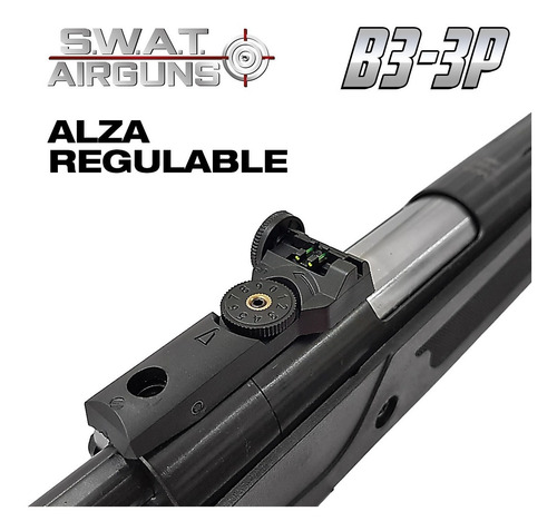 Imagen 4 de 10 de Rifle Aire Comprimido 5,5 Potenciado Mira Balines Blanco