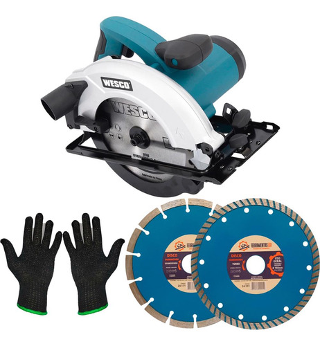 Serra Circular Wesco Tipo Makita/ Bosch 110v + Acessórios