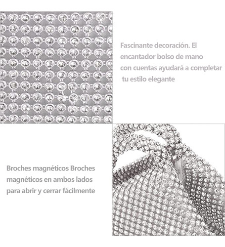 Bolso De Mano Triángulo De Noche Con Cristales Para Mujer