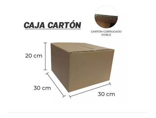 Cajas De Carton Corrugado Doble 20x30x30 1 Unidad