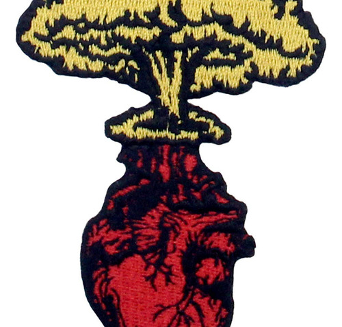 Zegins Boom Explosion Mushroom Cloud Corazón Parche Bordado