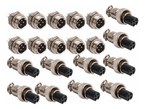 Conjunto De 10 Plugues De Aviação Gx12, 4 Pinos, 12 Mm,