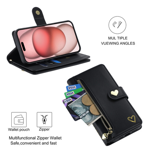 Funda Para Teléfono Google Series, Cartera Con Solapa, Tarjetero Y Correa Para La Muñeca