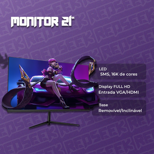Pc Cpu A8 Computador Gamer Completo Novo Monitor 21 Cadeira