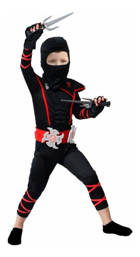 Brwoynn Halloween Ninja Deluxe Disfraz Para Niños Con Acces
