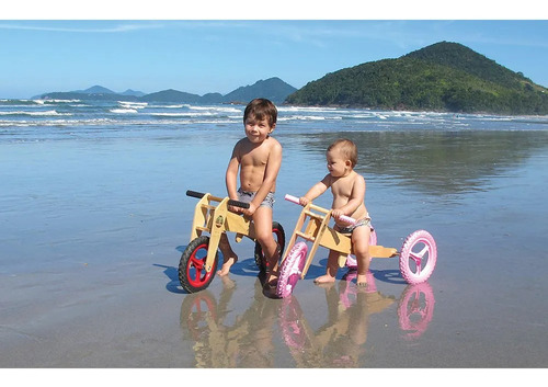 Triciclo Que Vira Bicicleta De Equilíbrio Madeira Woodbike