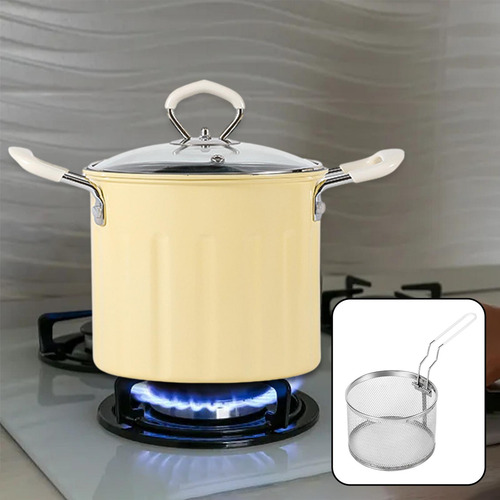 Frigideira Japonesa Tempura 3l Com Cesta, Frigideira Amarelo
