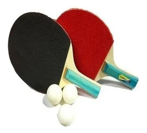 Set Ping Pong 2 Paletas +3 Pelotitas Tennis De Mesa 