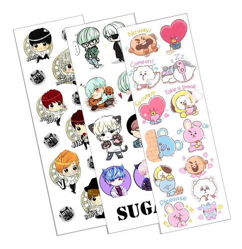 Plancha De Stickers De K-pop Bts