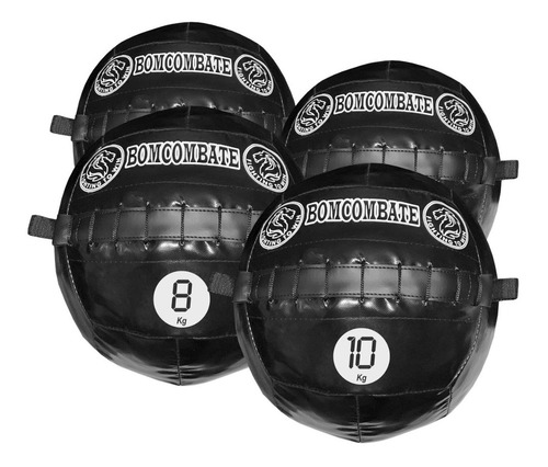 Kit Wall Ball 4 6 8 E 10kg Bomcombate Crossfit - Funcional