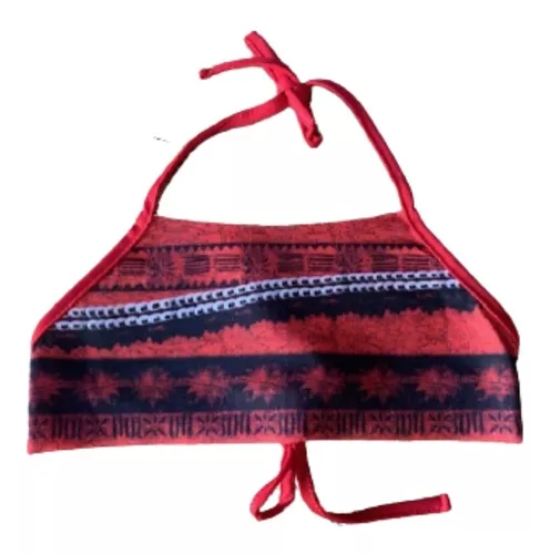 Biquíni Cropped Infantil Moana Vermelho