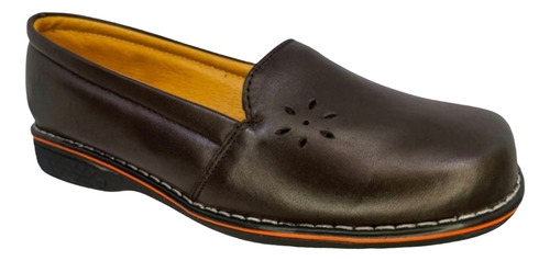 Zapato Suave Dama Pie Diabético Delicado Piel Borrego Café