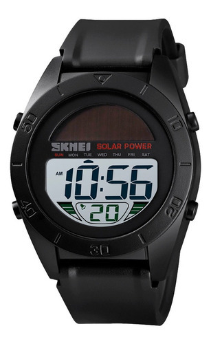 Reloj Hombre Skmei 1592 Digital Carga Solar Cronometro Watch Color de la malla Negro Color del bisel Negro Color del fondo Negro