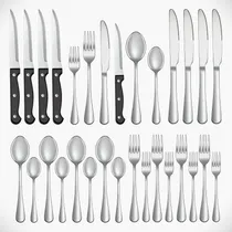 Comprar Cubiertos Acero Inoxidable 24 Piezas Cuchillos Para Carnes