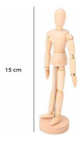 Imagen 3 de 3 de Muñeco Maniquí Articulado De Madera 15 Cm