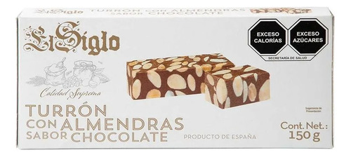 El Siglo Turrón Con Almendras Sabor Chocolate 150 Gr