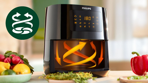 Airfryer Philips Digital Conectada Serie 5000 Hd9255/80 Color Negro
