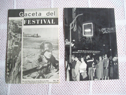 Gaceta Del Festival Cine Mar Del Plata 1960 + Foto Original