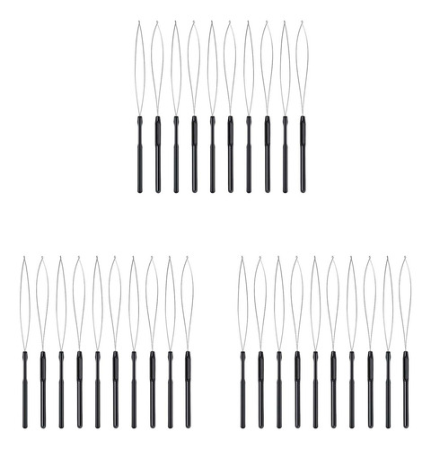 30 Extensões De Cabelo, Passador De Linha, Gancho E