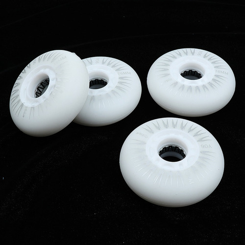 4 Unidades Ruedas De Patinaje Con Núcleo 76mm Blanco