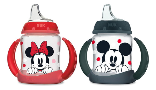 Sippy Cup Nuk Learner, 150 Ml, 6 M+, Con Mickey Minnie De Di