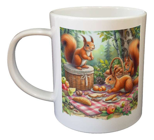 Taza Plastico Ardillas Picnic Bosque Plantas Natural