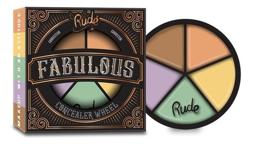 Paleta Correctores Fabulous Concealer Wheel Rude Cosmetics Tono Corrector