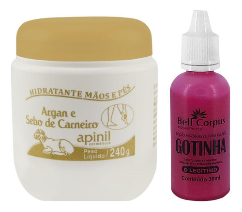  Kit Para Pés Gotinha Milagrosa + Hidratante Sebo De Carneiro