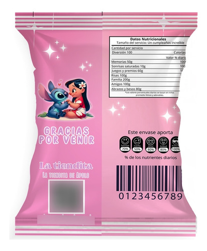 Bolsitas Golosineras Chips Bags Lilo Y Stich X10 Souvenir