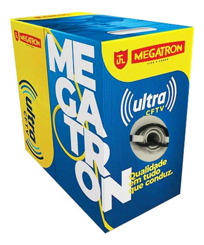 Caixa De Cabo Cftv Certificado 300m Preto Megatron 