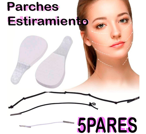 Parche De Estiramiento Facial Forma De V Transpirable 10pz F