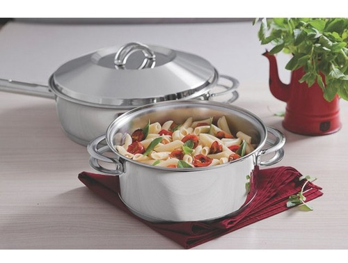 Olla Alta Tramontina Solar 24cm 9,6l Triple Fondo Acero Inox