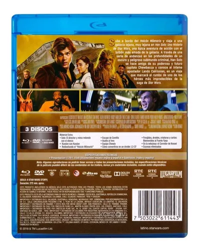 Han Solo: Una Historia de Star Wars. Blu-Ray