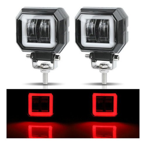 2 Focos Led Para Coche Y Motocicleta, Luz Roja Con Apertura.