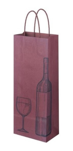 Bolsa Papel Kraft Para Botella 10 Un P Pack C/asas @paperval