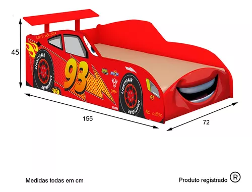 Cama E Guarda Roupa Infantil Carro Stock Car Azul - Móveis Bela