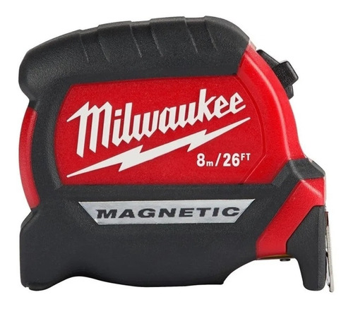 Imagen 1 de 5 de Huincha Medir Métrica Magnetica Milwaukee 8 Mt. 48-22-0326 