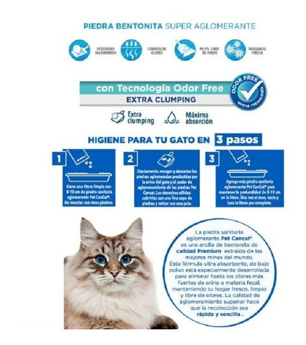 Imagen 3 de 6 de Piedras Sanitarias De Bentonita 6 Kg. Cancat Pet