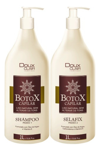 Escova De Argan Selafix Botox Capilar Doux Clair - 2x1 Litro