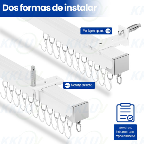 Riel De Cortina Ajustable Barra De Cortina A Maximo 1.5m