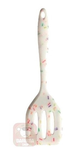 Imagen 1 de 6 de Espatula Acanalada Silicona Linea Confeti Reposteria Cocina