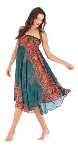Falda De Mujer Larga Hippie Bohemia Gitana Floral Printin 75
