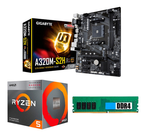 C146 Combo Actualizacion Amd Ryzen 5 3600 + A320 8gb Mexx 3