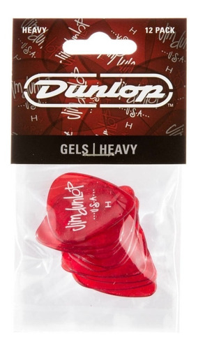 Kit 12 Palhetas Dunlop Gels Heavy 486phv  Made In Usa
